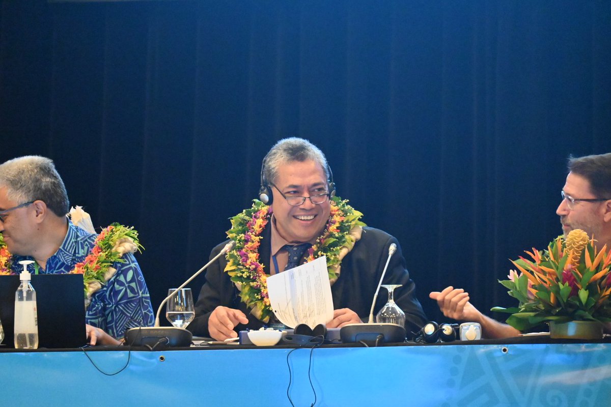 spc_live's tweet photo. #Pacifichealth| The 1st day of  #PHoH23 is ongoing with representatives from the region. Dr Siale Akau'ola, CEO Ministry of Health, Tonga, Chair opening remarks: "We as leaders have an obligation to our future generations, to assure sustainable development &amp; health outcomes" 1/2 https://t.co/UTMvsYLFrh