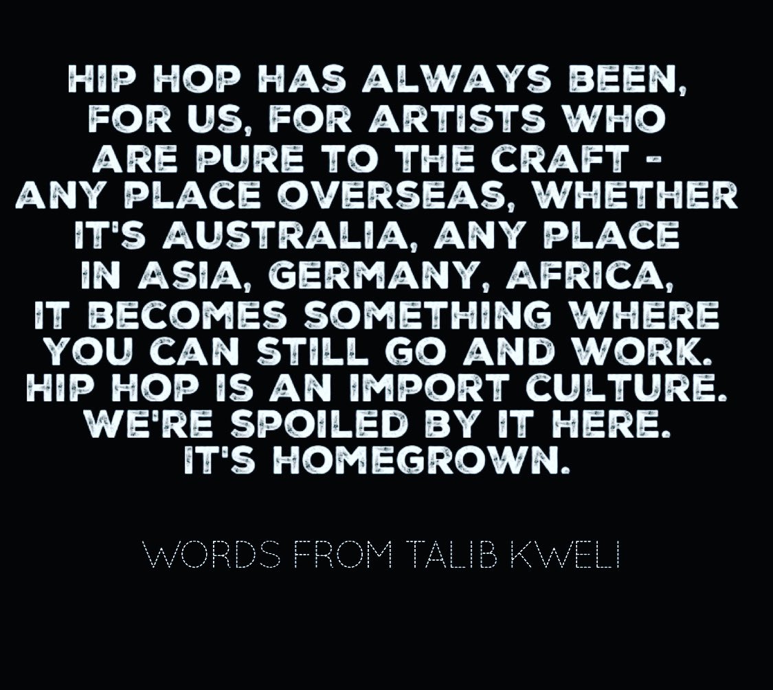 Inspirational words from Talib Kweli.  Hip Hop is an important culture! ✊🏾 #Hiphop #Hiphopandculture #hiphopmotivation