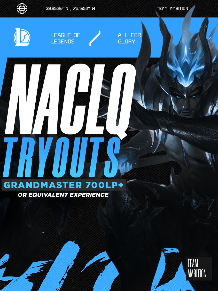 We're officially looking for Summer NACLQ players!

📋- forms.gle/fmxQEa41eNJBsH…

#TAWIN