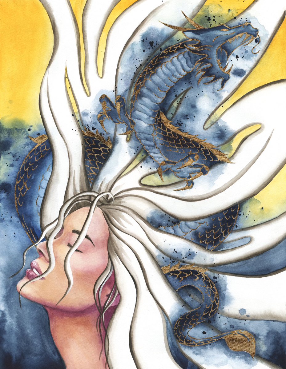 sandrahsuart's tweet photo. @sheiladarcey @june_redthread @DrawADot @mistermkan @karenkohstudio @imbeckxx Just completed this piece for our event. So excited for it!

#asianartist #shareyourasianstory #watercolorpainting #dragons https://t.co/A7ZckQXF0D