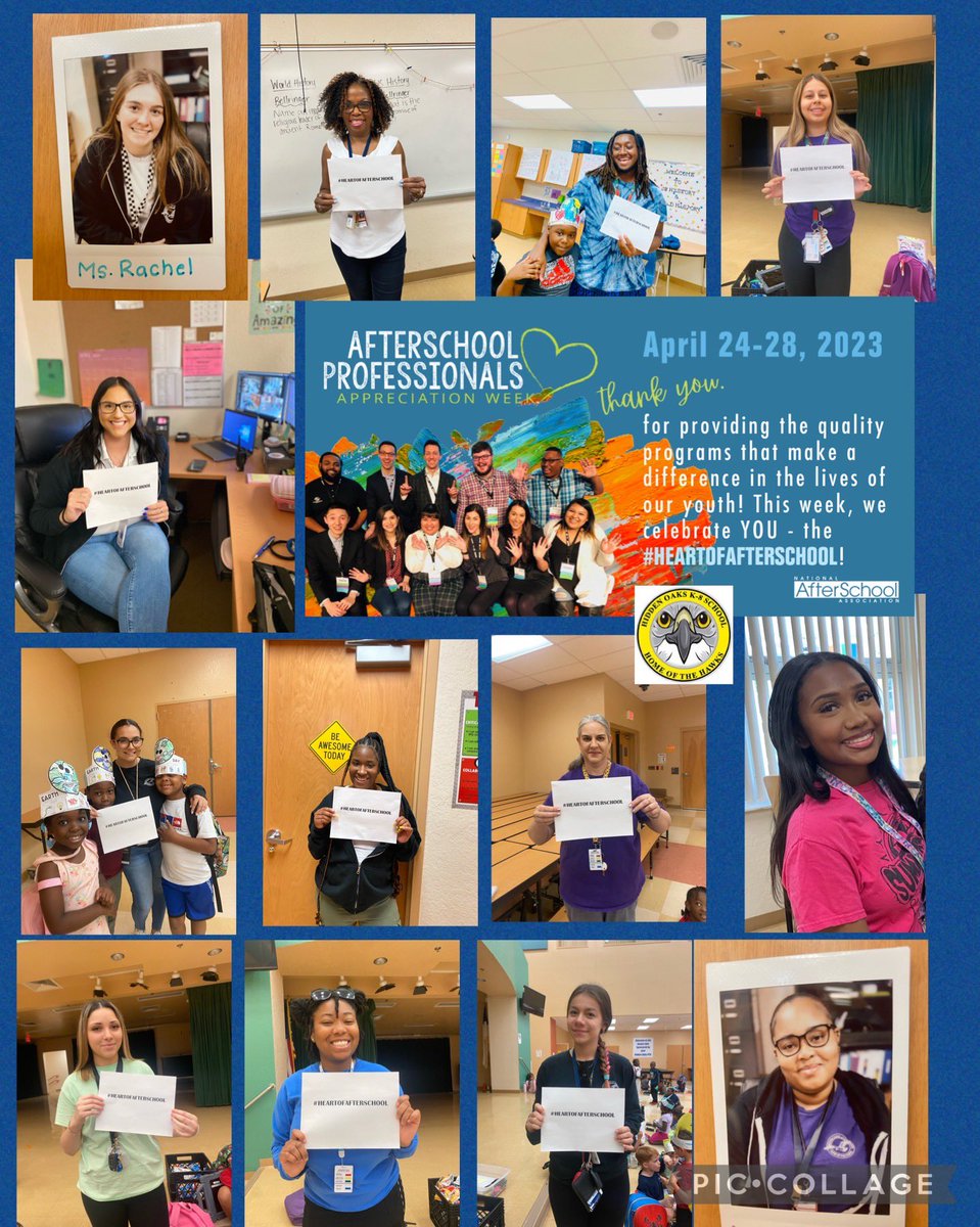 Afterschool Professionals Appreciation Week is this week! We want to thank our School Age Child Care (SACC) Staff for providing a quality program at Hidden Oaks! #HeartOfAfterschool!  @NatlAfterSchool @pbcsd @southPbcsd