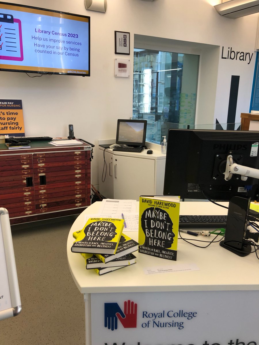RCNLibraries's tweet photo. Have you spotted the bright yellow books which have popped up in our London Library?
Help yourself to a free copy of 'Maybe I Don't Belong Here' by @DavidHarewood for #WorldBookNight
We'd love to hear your review, remember to tag @RCNLibraries
#Reading #RCNLibraries https://t.co/fM7ewcdIn8