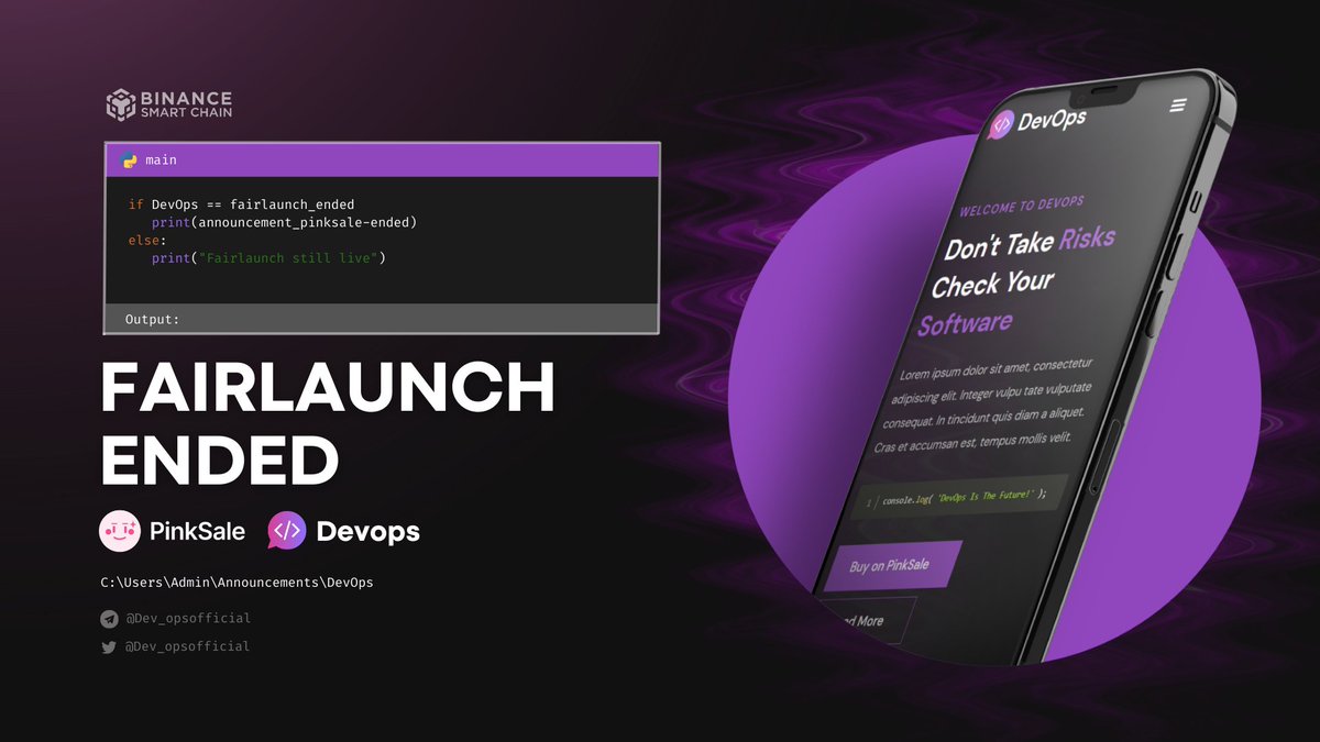 DevOps_Token's tweet image. 💎 DevOps has just ended it&apos;s fairlaunch!

We are proud to announce that we raised a total of 186BNB 😎 by loyal 501 contributors!

Big thanks to our ever loyal community for believing in us.

#BSC #BNB📷 #DevOps #Pinksale #Timeseries_Ai #SavantAi #Crypto #presale #Fairlaunch