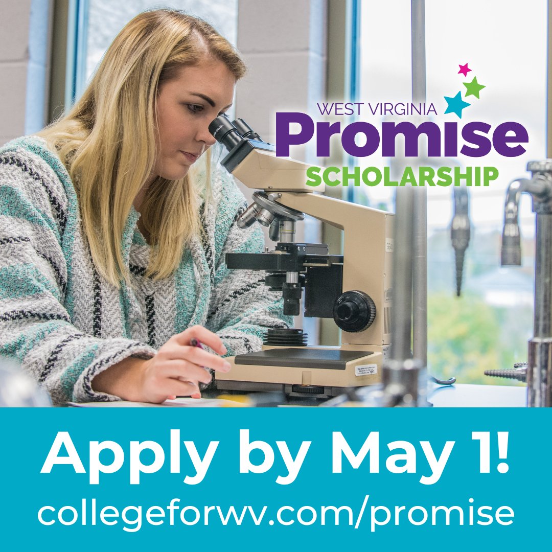 ONE WEEK⌛ The Promise Scholarship extended deadline is approaching! Apply by next Monday, May 1. Visit collegeforwv.com/promise to get started.