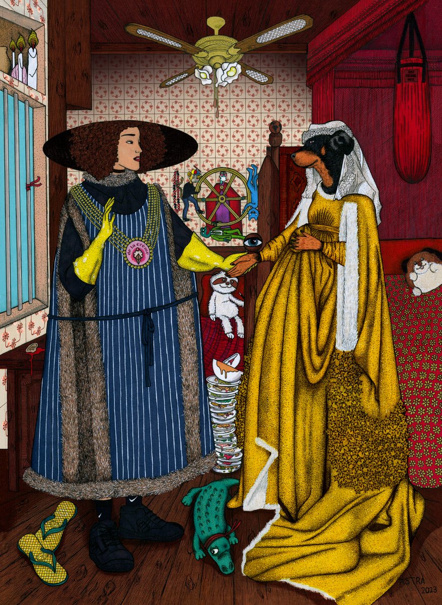 After long months of work and weeks of retouching I can officially say ‘É duro o caminho para as estrelas’, my genesis at <a href="/SuperRare/">SuperRare</a> is ready!

Come with me in this thread to know more about the piece inspired in one of Jan van Eyck's #masterpiece.🧵