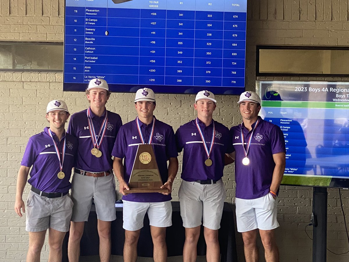 LTrulove's tweet photo. @estebannserrano @LeechStan @RadioBoerne @BoerneISD @BoerneRadio @GenevaSchoolTX L-R Cole Gentry Price Hill Jaxon Baize Jordan Smith Braden Baize
Region 4 4A Champions - Boys Golf https://t.co/hU6PIbqB3O