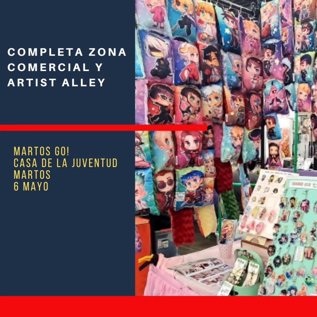 Recordad que tendremos una completa zona comercial y artist alley en #martosgo