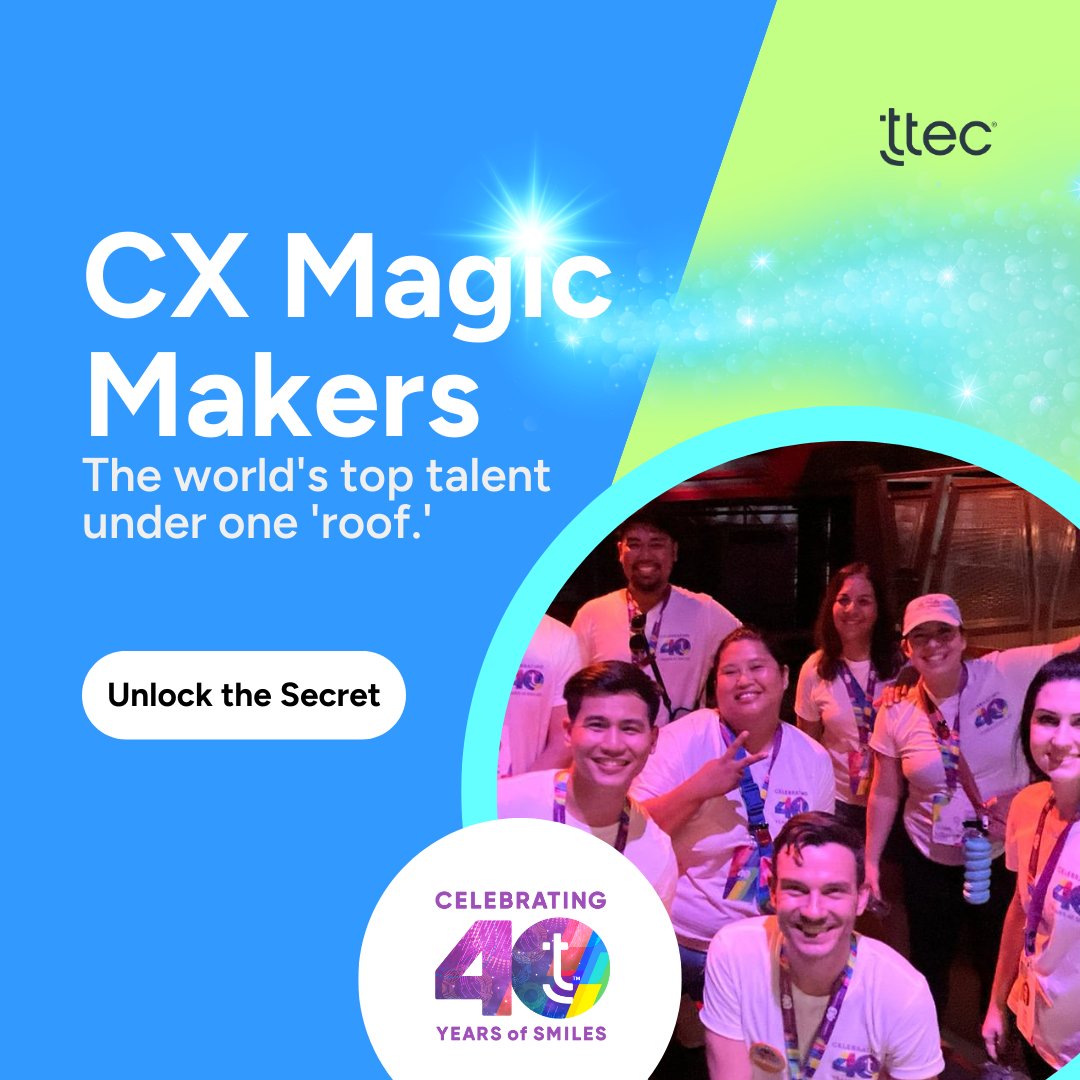tteclife's tweet photo. What happens when you meet the best of the best? First, you are awestruck, and then you observe and learn. That was us when we met the top talent last month to celebrate 40th anniversary. And we came back with 3 learnings https://t.co/G5eewA3v8S

#experienceTTEC #40yearsofsmiles https://t.co/38eIsPIh7x