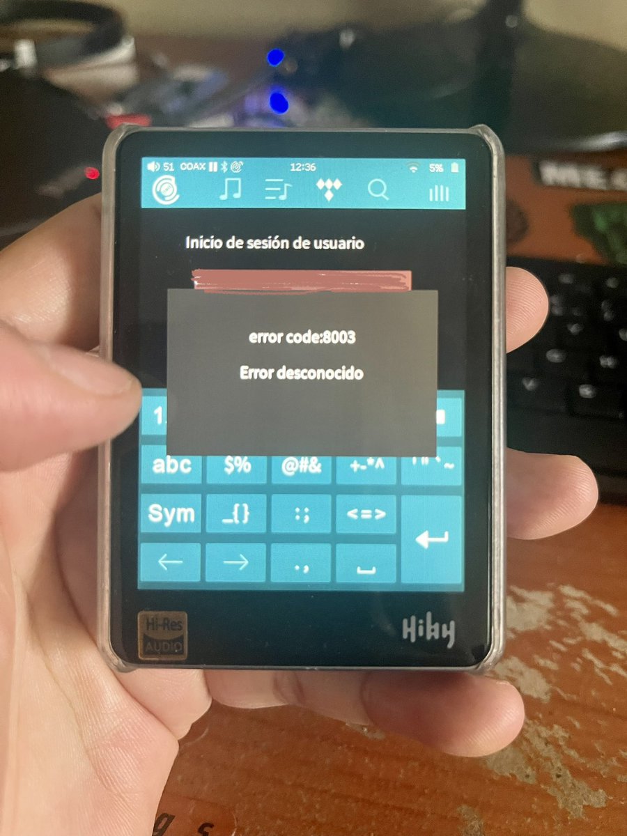 YairGerard's tweet photo. @hiby_music hi team Im look if for suponer since my HiBy has stopped from connecting to Tidal for the error below, help ??? https://t.co/qBd0JsVbm2
