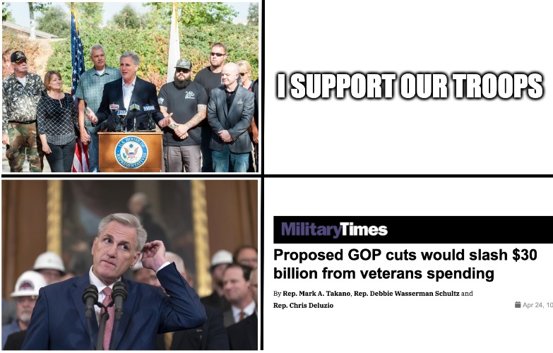 BradBeauregardJ's tweet image. The people who are 'done with Fox' aren't going to see this on Newsmax, OANN or the Daily Wire either...Kevin McCarthy and the House Republicans are trying to slash $30,000,000,000 from veterans spending. #HandsOffVeteransCare