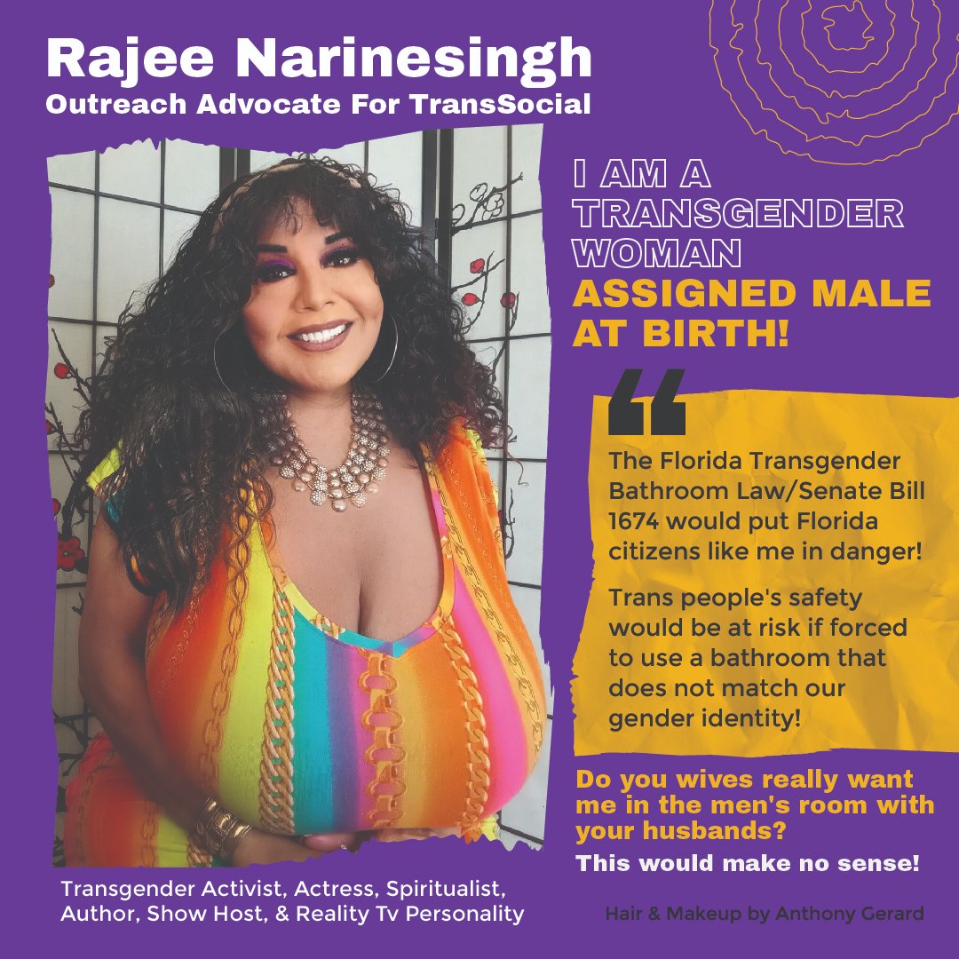 'Do you wives really want me in the men's room with your husbands?' 'This would make no sense!' #transgenderrights #transgenderawareness #transgenderlivesmatter #transrightsarehumanrights 
#rajee  #activist #actress #mystic #author #showhost & #realitytvpersonality