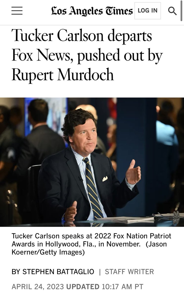 emeriticus's tweet photo. Hannity promoted lies about the 2020 election being stolen, lies he never believed in, and Rupert Murdoch hasn’t pushed him off Fox News. That could change. But it hasn’t happened yet.

Tucker genuinely believes the feds were involved in the Jan. 6 riot, took risks reporting on it—and Murdoch booted him for it.

Unless Fox also parts with Hannity, it’s hard to argue the network doesn’t deliberately reward liars and punish people who tell the truth.