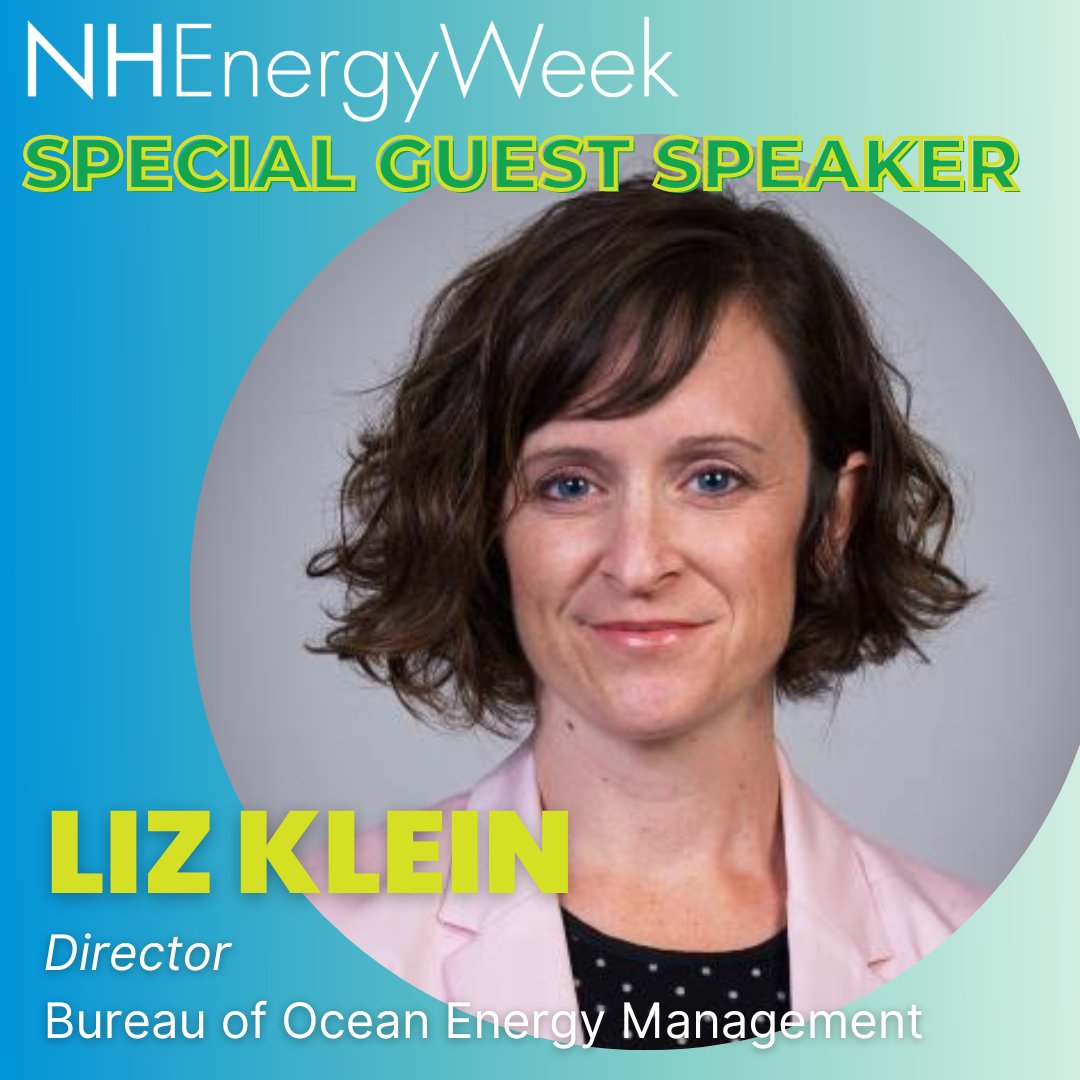 NH Energy Week (@nhenergyweek) on Twitter photo How is #offshorewind playing a role in the #energy transition? #NHEnergyWeek Special Guest Speaker, Liz Klein, Director of <a href="/BOEM/">Bureau of Ocean Energy Management</a>, provides an update on how the bureau is gearing up for #OSW development.
Sign up to join us LIVE on Monday: nhenergyfuture.org/nhew
#NH #NHEW2023 How is #offshorewind playing a role in the #energy transition? #NHEnergyWeek Special Guest Speaker, Liz Klein, Director of <a href="/BOEM/">Bureau of Ocean Energy Management</a>, provides an update on how the bureau is gearing up for #OSW development.
Sign up to join us LIVE on Monday: nhenergyfuture.org/nhew
#NH #NHEW2023