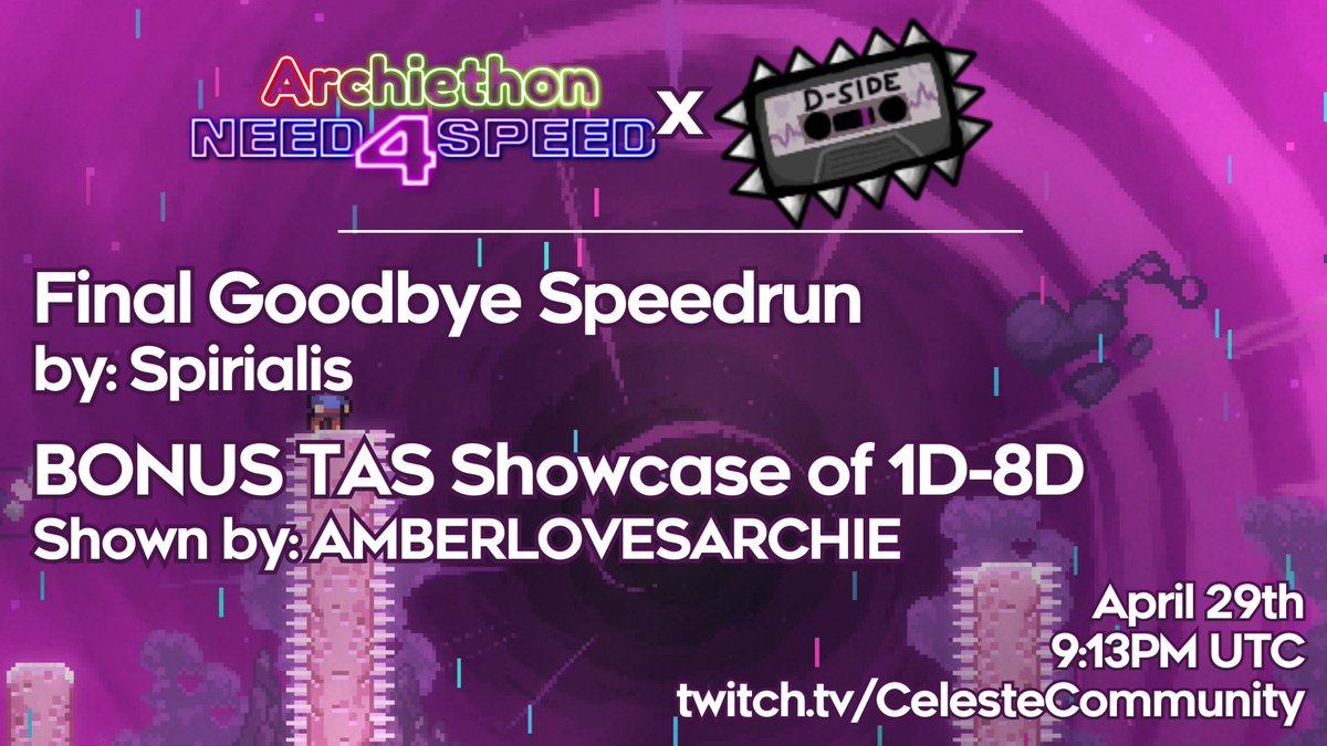 celeste_comm's tweet photo. hmm, I wonder if @celeste_game knows about Archiethon this weekend... 🥺🦜

And all the rad Strawberry Jam speedruns we'll be performing for charity (like @ParrotDash vs. @issynya!) 🤩

Plus a full showcase of @monika_523's "The D-Sides Pack!" 😮

That would be so awesome... 😌 https://t.co/3cG17wMWuS