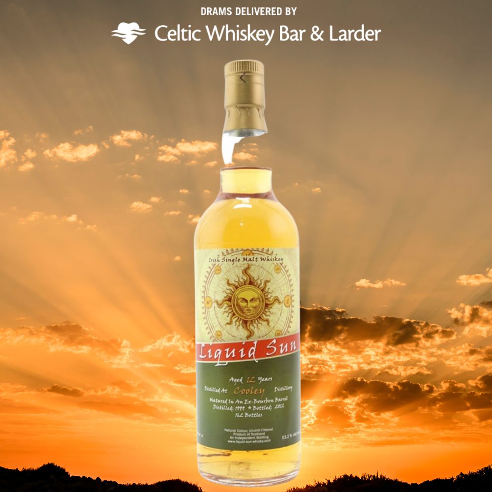 dramsdelivered's tweet photo. One of our more obscure single malts for you today. A great Cooley single cask from Liquid Sun. Bottled in 2012 after 12 years of ageing and released at a natural 53.2% ABV. Lovely buttery, citrus, vanilla and soft oak flavours from this one. 
https://t.co/1A6H4t266X https://t.co/QNudlwrojM