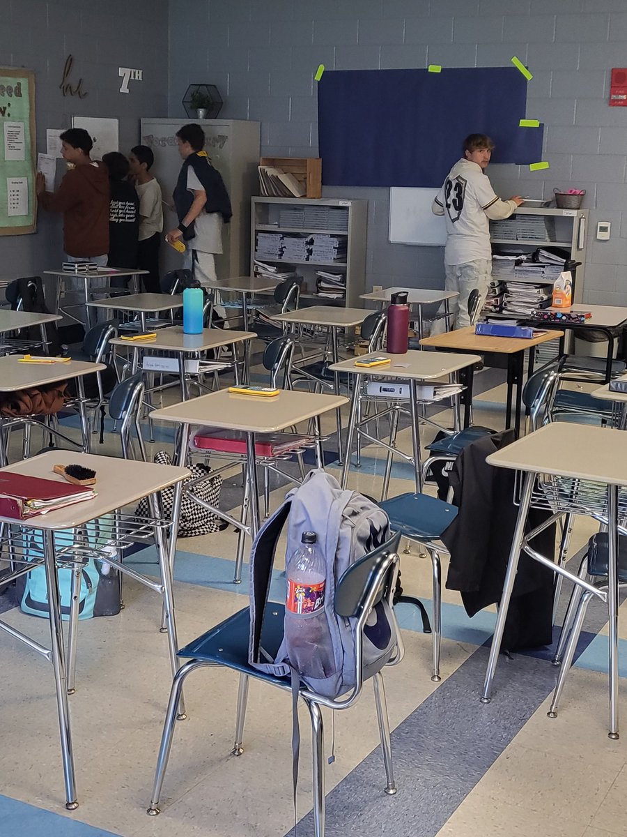 Escape Game review. 7th grade math students hard at it.