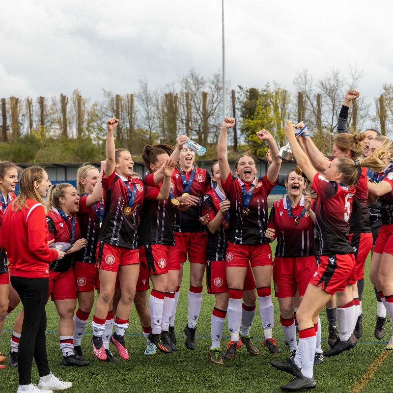 StevenageFC's tweet photo. Huge congratulations to @StevenageFCW on their FIFTH Hertfordshire County Cup victory! 🏆👏