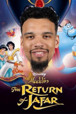 gtylernelson's tweet photo. Return of Jafar. Now playing in an NBA arena near you. #DillonBrooks #NBA #NBAPlayoffs #NBAPlayoffs2023 #LakeShow #GrizzliesVsLakers #BigMemphis #NBAonTNT https://t.co/mXCwt8IbW8