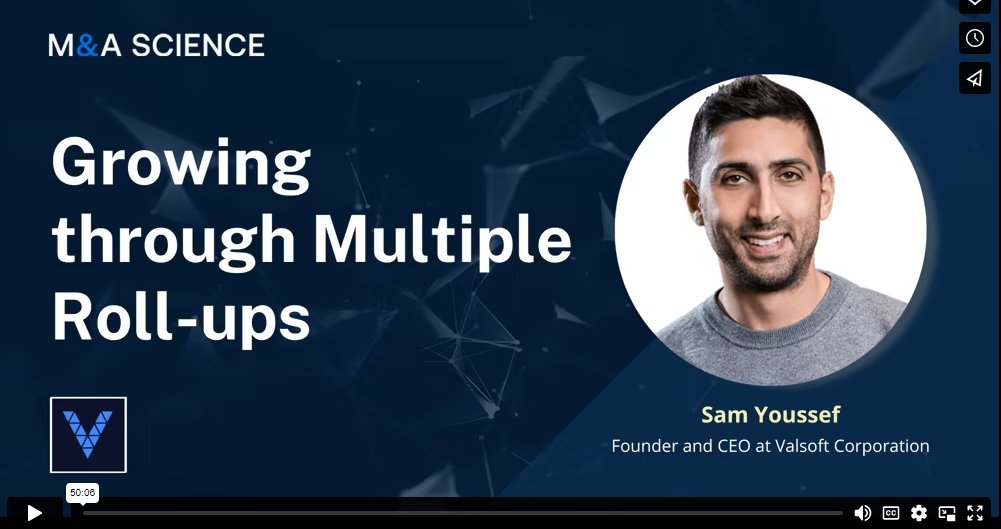 ValsoftCorp's tweet photo. TUNE IN ALERT!
@ValSoftCorp CEO Sam Youssef (@ValsefCapital) joined @KisonPatel on the M&A Science podcast to share his expertise on growing your company through roll-ups! #mergersandacquisitions #valsoftway #investing #Software #thoughtleadership
https://t.co/aNplFgWLOI https://t.co/9Q3XIXewPI