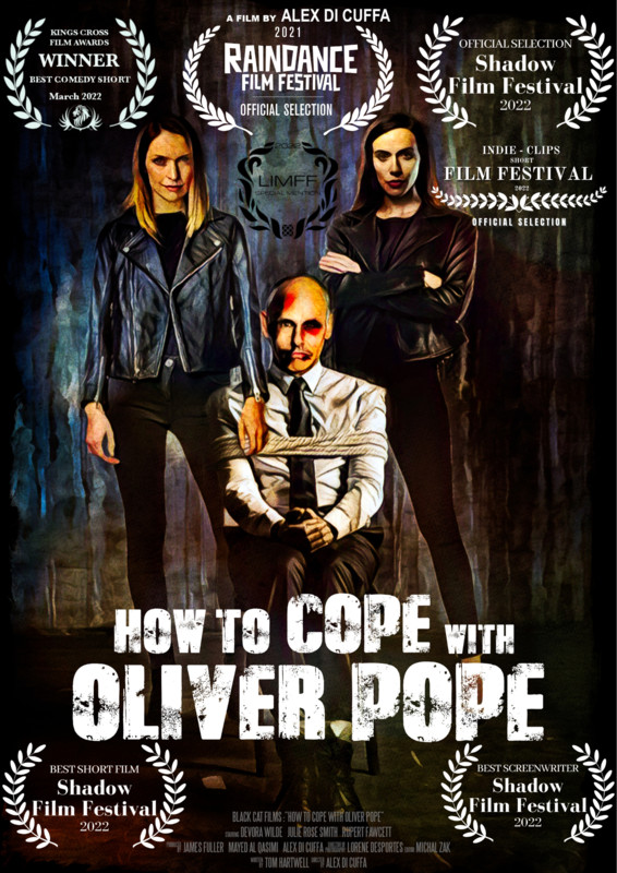 #NorthamptonFF 2023 selection: How To Cope With Oliver Pope from <a href="/Black_CatFilms/">Black Cat Films</a>. Love this poster almost as much as I love the film! Visit the link to watch the trailer and book  northamptonfilmfestival.eventive.org/films/64457ad5… Screening Wed 31 May 5:45 PM