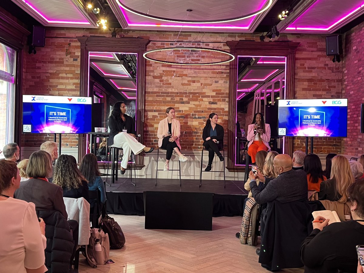 ICYMI: #ItsTime @briannejenner joined Tammy Sutton-Brown & @dmatheson8 this morning for a panel discussion at @WomenandSportCA’s celebration of some incredibly exciting research 👀 Learn more and read the latest insights from @CanadianTire and @BCG. womenandsport.ca/pro-sports