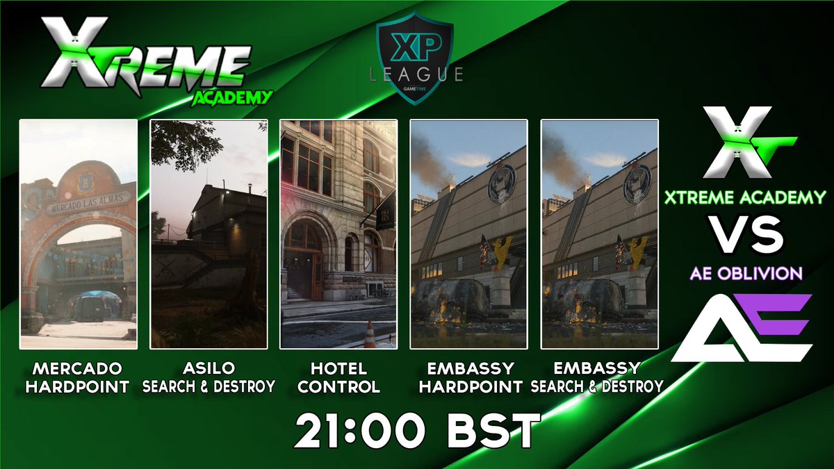 XtremeeEsports's tweet photo. Tonight is the Academy's turn in @XP_Europe 

They go up against @ORGAlliance_ Oblivion at 9PM

Welcome @Ascendoncod to the starting roster 🔥👏

Good luck lads!
🟢 @Descent_EU 
🟢 @P1NEL 
🟢 @Spear3FW 
🟢 @Ascendoncod https://t.co/OUCUZbnJ6G