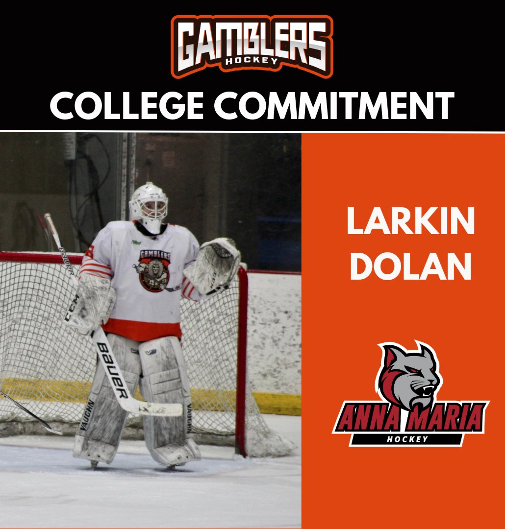 #USPHLCommitments

Congrats to Gamblers goalie Larkin Dolan on his NCAA DIII commitment to @AMC_M_Hockey !