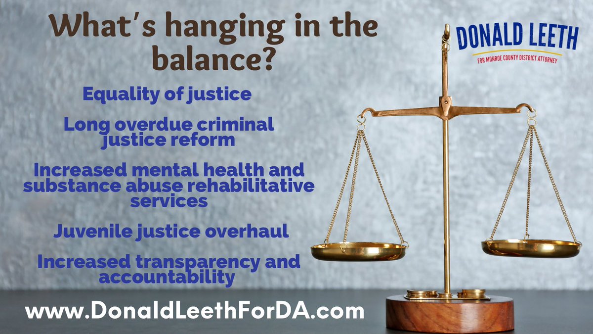 DonaldLeeth4DA's tweet photo. With so much hanging in the balance and our first opportunity to effect real change and critical criminal justice reform in TWO DECADES in the District Attorney’s office, VOTE 🗳️ for DONALD LEETH on MAY 16th.
#DonaldLeethForDA #DonaldLeeth #Democrat #VoteBlue #MonroeCountyPA https://t.co/mODQV1GCbC