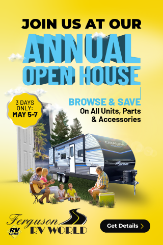 FergusonRVWorld's tweet photo. We are getting excited over here at Ferguson RV World - only 2 weeks until our Annual Open House. 
We cannot wait to see you!
#stthomas #coachmen #kuma #RVcare #ShopRVcare https://t.co/j0nOeCXVFf