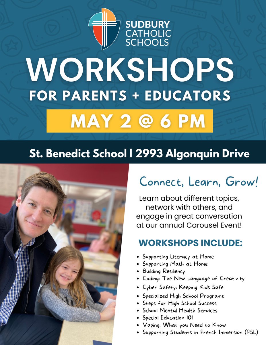 SudburyCDSB's tweet photo. Looking for a way to expand your knowledge, connect with others, and engage in meaningful conversation? Join us at our annual Carousel Event on Tuesday, May 2nd! 

Click the link below to register today and see the full list of workshops: https://t.co/kiTHcIvaCW https://t.co/sZumabjQsQ
