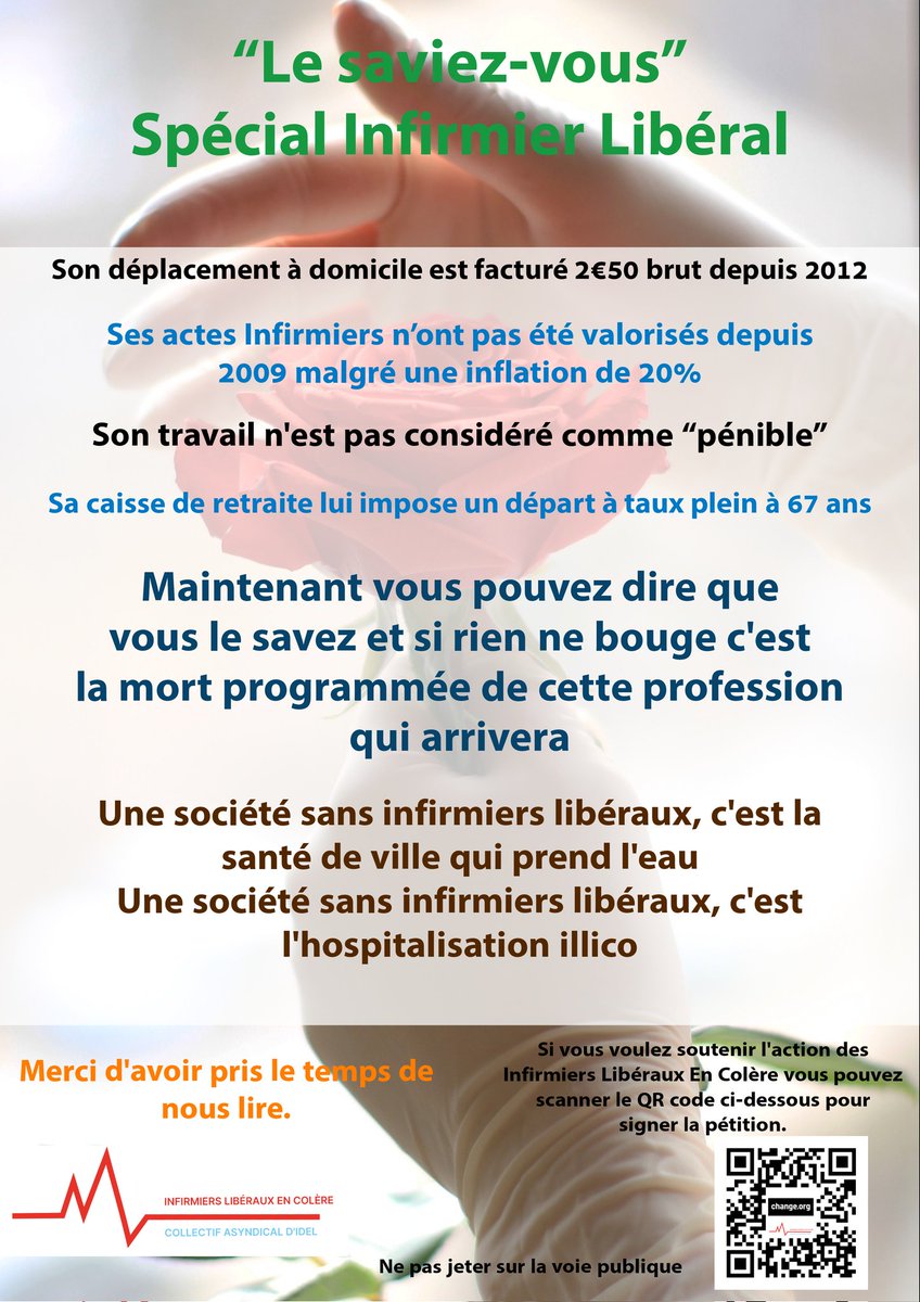 AllYan34's tweet photo. Bonjour Mme @CaroleDelga j'espère que vous accepterez une rencontre avec le collectif @Idelencolere ou les #infirmiersliberauxencolere attendent votre retour pour un échange.
Contactez-nous 🫶

Vidéo :
https://t.co/qsQkBOPAcK

Pétition :
https://t.co/3fKchyeyQ4 https://t.co/w92ILfQlQM