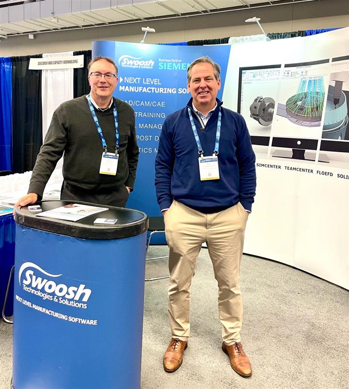 SwooshTech's tweet image. Thanks to everyone who stopped by our booth at #PMTS! We loved meeting you all and sharing our Siemens PLM Solutions. Special shoutout to @TDM_Systems for stopping by and snapping this photo of our team. #PMTS #booth2102 #swooshtechnologies