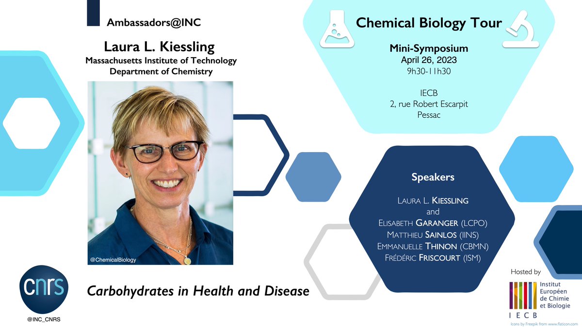 BorisVauzeilles's tweet photo. For the sixth stop of #LauraKiesslingChemBioTour de France, @Guichard_Lab will be hosting @ChemicalBiology at @iecb_bordeaux #CBMN on Wednesday 26 for a mini symposium https://t.co/4isLSWAKmp #ChemBio #ChemBioLovers https://t.co/eCU00QwrzZ