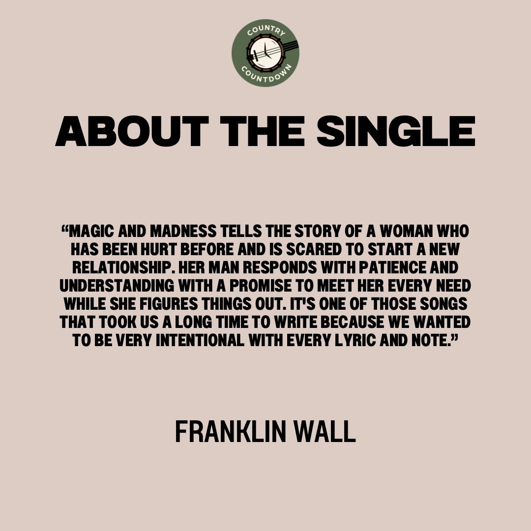 ccplaylist_'s tweet photo. New single “Magic and Madness” by @ItsFranklinWall out now! https://t.co/9pIWajAoE6
