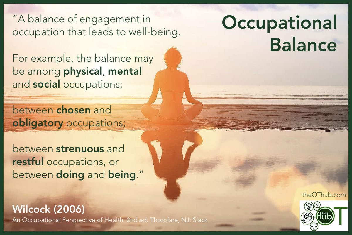 As a #studentOT about to complete the BSc (Hons) degree in three weeks, I am really feeling the pressure. Friendly reminder - this is a critical time to remain focused on practising what we preach by working towards maintaining #occupationalbalance 📚💻☀️💚