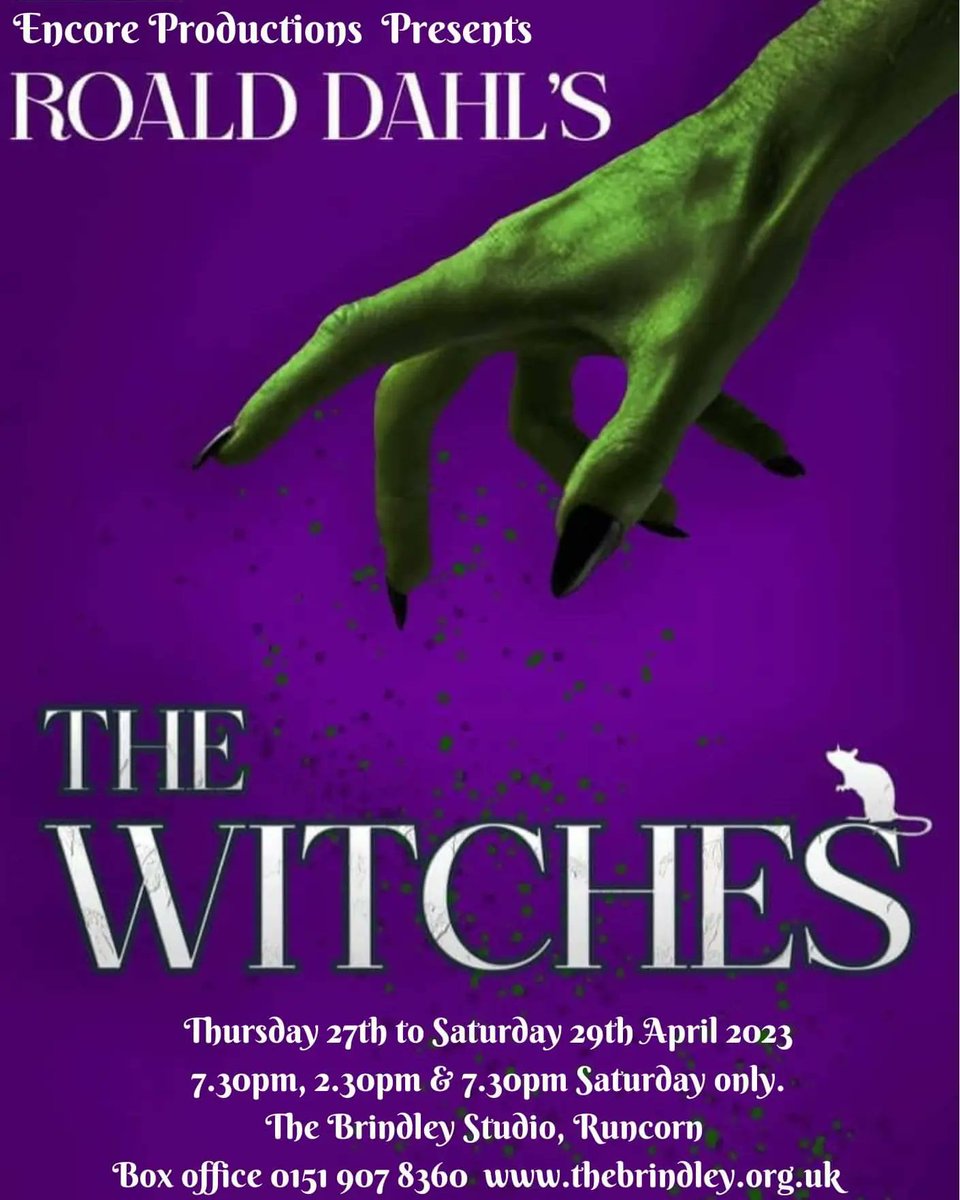 ENCORESHOWS's tweet photo. It's show week!!! We are so excited that our play of Roald Dahl's #thewitches is on @TheBrindley from Thursday 27th to Saturday 29th April! Please do come along and learn how you can tell who might just be a witch! https://t.co/j1mn97Cakg