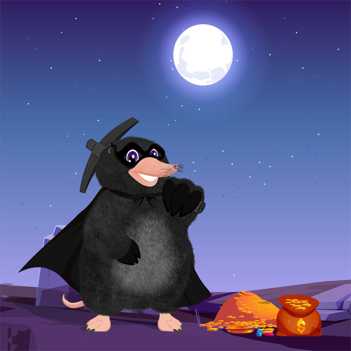 Our #NFT collection features many spectacular 1-of-1s like this Bandit Mighty Mole 💰

Mint is launching THIS FRIDAY, April 28th, for .0085 ETH each 🔥