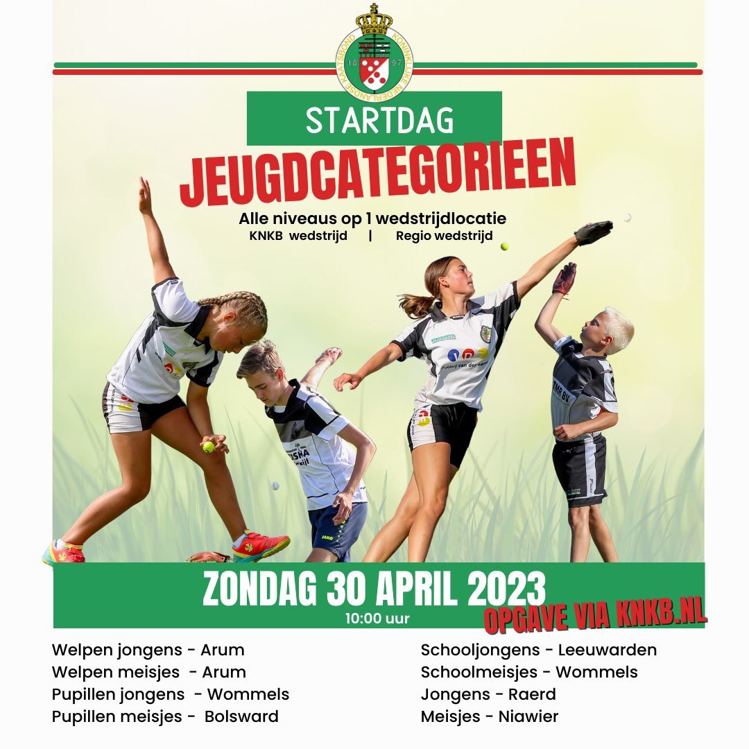 knkb's tweet photo. Onze kaatstoekomst gaat zondag weer los! Komt u ze aanmoedigen? #startdag #jeugd https://t.co/0y675SMFzd