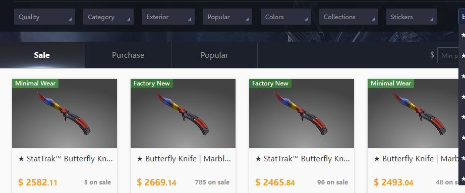Just got a refund after cs”money hack” case and that made me crazy.

★ Butterfly | Marble fade 0.0004
cash price: $2669
refunded by cs.money: $2599(balance)

So not only you don’t get an overpay for fv, but you also get a refund less than the basic deposit price