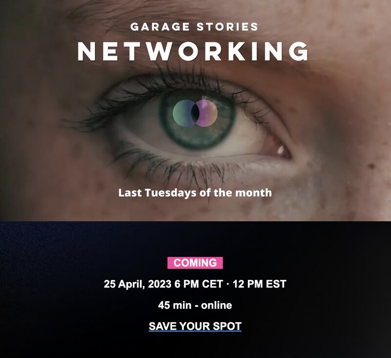 Psssst psssst
Our networking event for the emerging media community is happening tomorrow! 🤫🫶

JOIN US 🚀 eventbrite.com/e/garage-stori…
25 April 12PM EST 6PM CET

#emergingmedia #newmedia #digitalartists #digitalart #VRChat