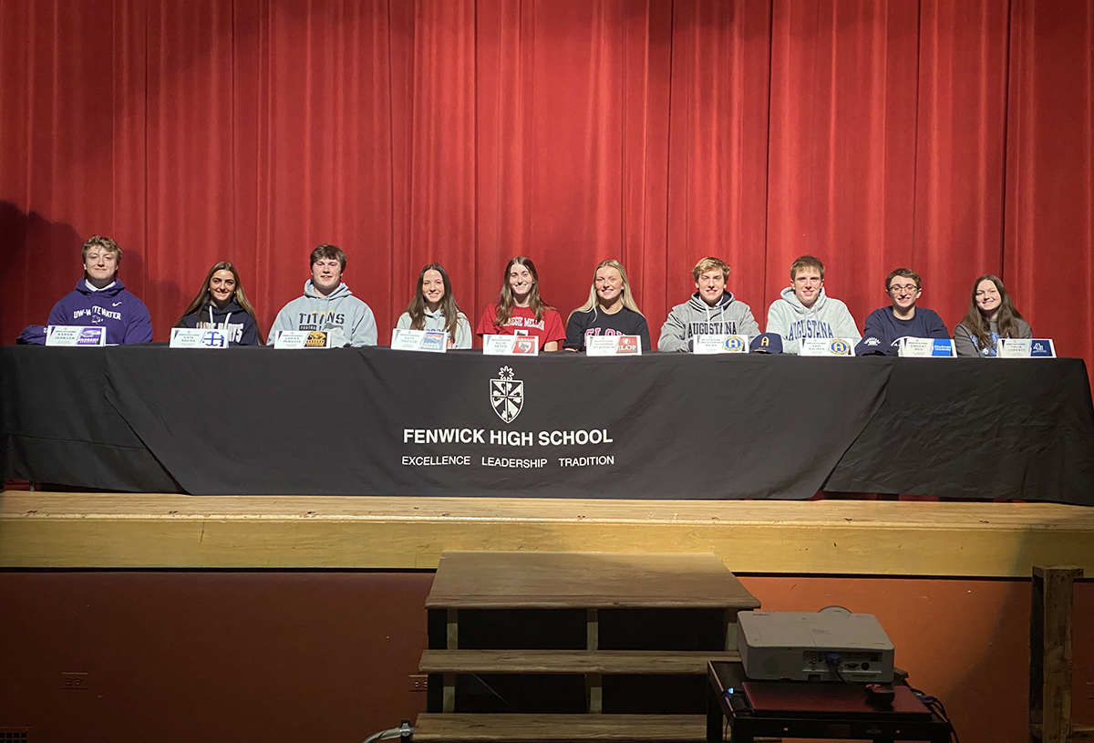 From baseball, basketball, football &amp; lacrosse to softball, tennis, volleyball, swimming &amp; water polo, 12 #FenwickFriars last week officially signed on to play collegiately. Who they are and where they're going: ow.ly/EzKm50NPjJ1