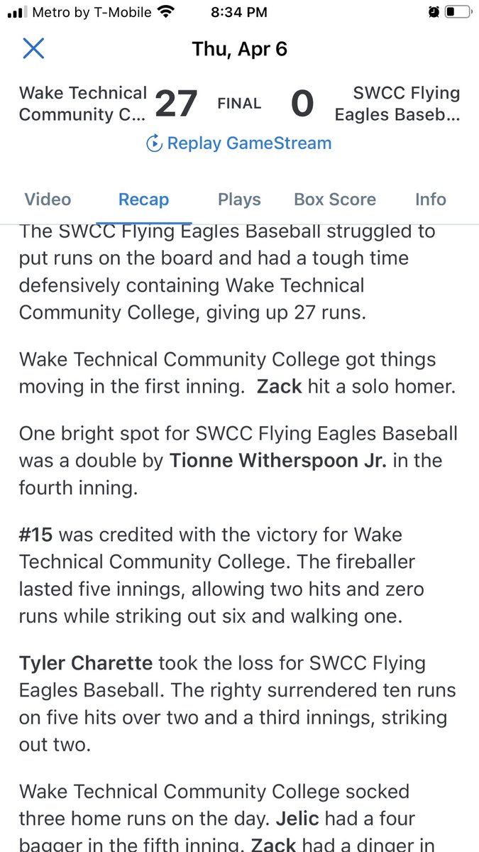 I don’t have the videos, but I got the wright ups. Not bad for a freshman with limited playing time. #looking for a home! 3 year’s eligible. <a href="/jr_tionne/">Tionne Witherspoon J.R. #BIGpapi</a>. <a href="/TopPreps/">Top Preps Sports News 247. Be Seen! 200K Followers</a> @JucoUncommitted <a href="/jucoroute/">#JucoRoute</a> <a href="/gatopprospects/">Global Top Prospects</a> <a href="/BaseballDown/">Down South Baseball</a> <a href="/BUncommitted/">Baseball_Uncommitted</a>