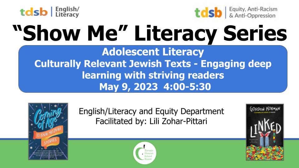 Jennifer Watt (@tdsb_bt) on Twitter photo Hey TDSB, Join us May 9. How can we include Jewish narratives in order to deepen authentic understanding of Jewish staff and students? How can we engage students using short texts? 2 popular books for attendees! bit.ly/3V4Smpb <a href="/TDSB_JH/">TDSB_JewishHeritage</a> <a href="/tdsb_cebsa/">Centre of Excellence for Black Student Achievement</a> @tdsbequity Hey TDSB, Join us May 9. How can we include Jewish narratives in order to deepen authentic understanding of Jewish staff and students? How can we engage students using short texts? 2 popular books for attendees! bit.ly/3V4Smpb <a href="/TDSB_JH/">TDSB_JewishHeritage</a> <a href="/tdsb_cebsa/">Centre of Excellence for Black Student Achievement</a> @tdsbequity