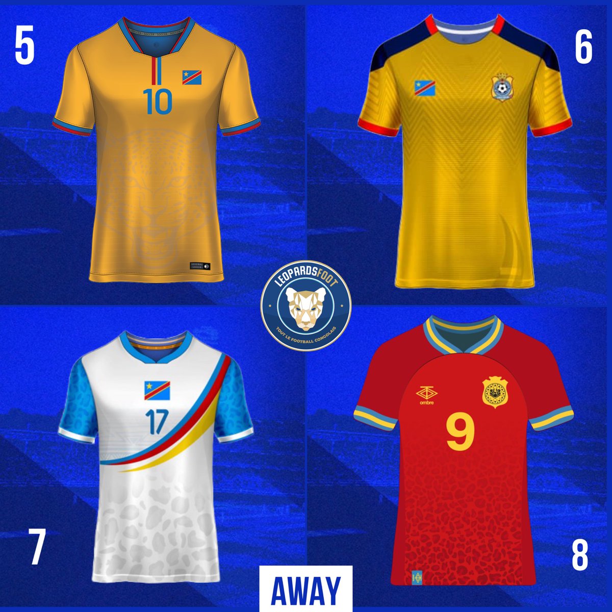 leopardsfoot's tweet photo. 🚨 LES FINALISTES DU #LPFCHALLENGE
Comme annoncé voici les 8 finalistes pour le maillot extérieur 👕
Lien du vote : https://t.co/5CDgCtaW1J
🔜 Restez branchés pour connaître les finalistes pour le maillot third.
À VOS VOTES 🗳️
#Congo https://t.co/horNA4umC6