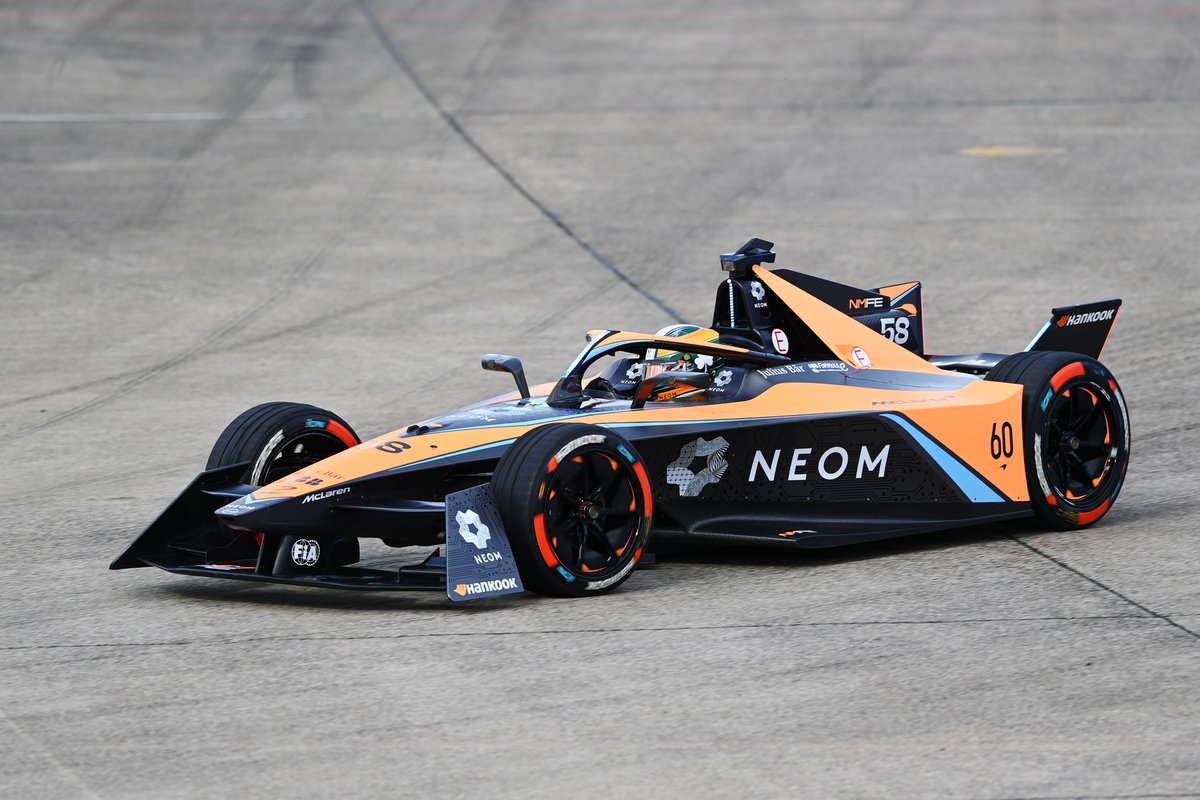 First <a href="/FIAFormulaE/">Formula E</a> experience ☑️ 

Cannot thank <a href="/McLarenFE/">NEOM McLaren FE</a> enough for the amazing opportunity but also for being super helpful in guiding me through an intense run plan with plenty of test items complete 

Today was a cool day 😎 

Now time to sleep after a busy few days 😴😴😴