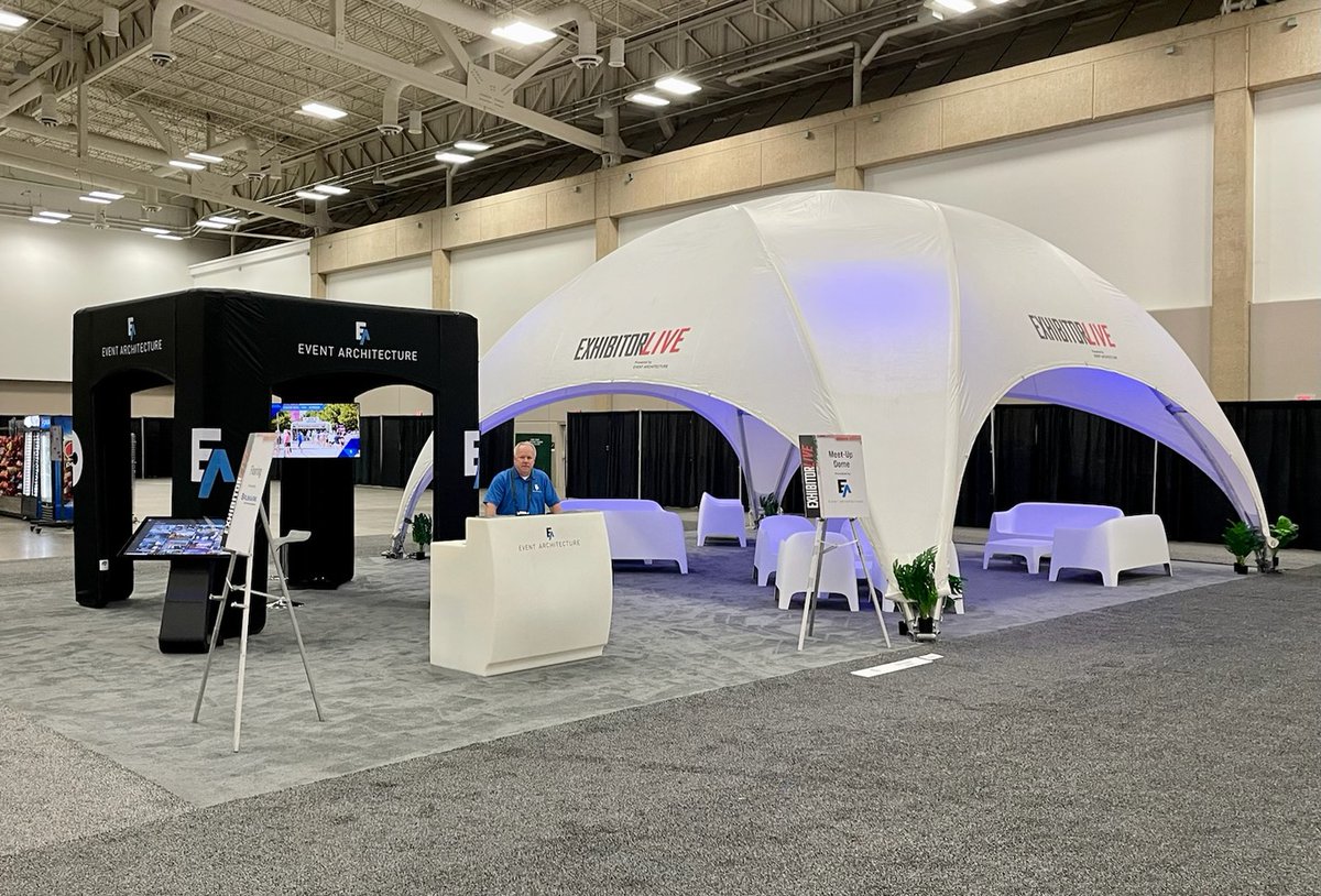 eventarchus's tweet photo. Step into our 27x27 dome at the #ExhibitorLIVE Meet Up at booth #1060! Whether indoor or outdoor, our structures are the ideal solution for your brand activation needs. 

#branding #eventmarketing #eventarchitecture https://t.co/cqtWBUvfRv