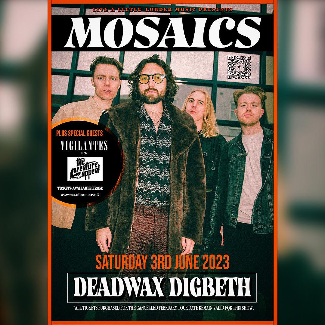 MOSAICS (@mosaicsbanduk) on Twitter photo ππππππππππ ππππππππ ππππ
Weβre putting on our first show of the summer headlining <a href="/DeadWaxDigbeth/">Dead Wax Digbeth</a> on Saturday 3rd June with <a href="/LALLouderMusic/">Live A Little Louder Music</a> πͺ©
Plus very special guests:
~ <a href="/Vigilantesmusic/">Vigilantes</a>
~ <a href="/CreatureAppeal/">The Creature Appeal</a>
Follow the thread to get your tickets π« ππππππππππ ππππππππ ππππ
Weβre putting on our first show of the summer headlining <a href="/DeadWaxDigbeth/">Dead Wax Digbeth</a> on Saturday 3rd June with <a href="/LALLouderMusic/">Live A Little Louder Music</a> πͺ©
Plus very special guests:
~ <a href="/Vigilantesmusic/">Vigilantes</a>
~ <a href="/CreatureAppeal/">The Creature Appeal</a>
Follow the thread to get your tickets π«