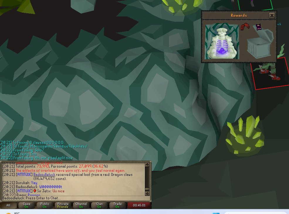 Nice little drop for Badoodleluck at COX 😉

In Attitude we do raids, PvM bossing, loads of events anything from Hide and Seeks to full on Bingos! 

Join our discord and come check us out

discord.gg/attitude-osrs

#osrs
#runescape 
#attitude 
#oldschoolrunescape