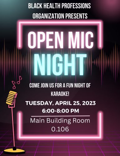 BHPOUTSA's tweet image. BHPO will be having our last event of the semester tomorrow April 25. Come out and join is for a fun night of karaoke. Hope to see you there !