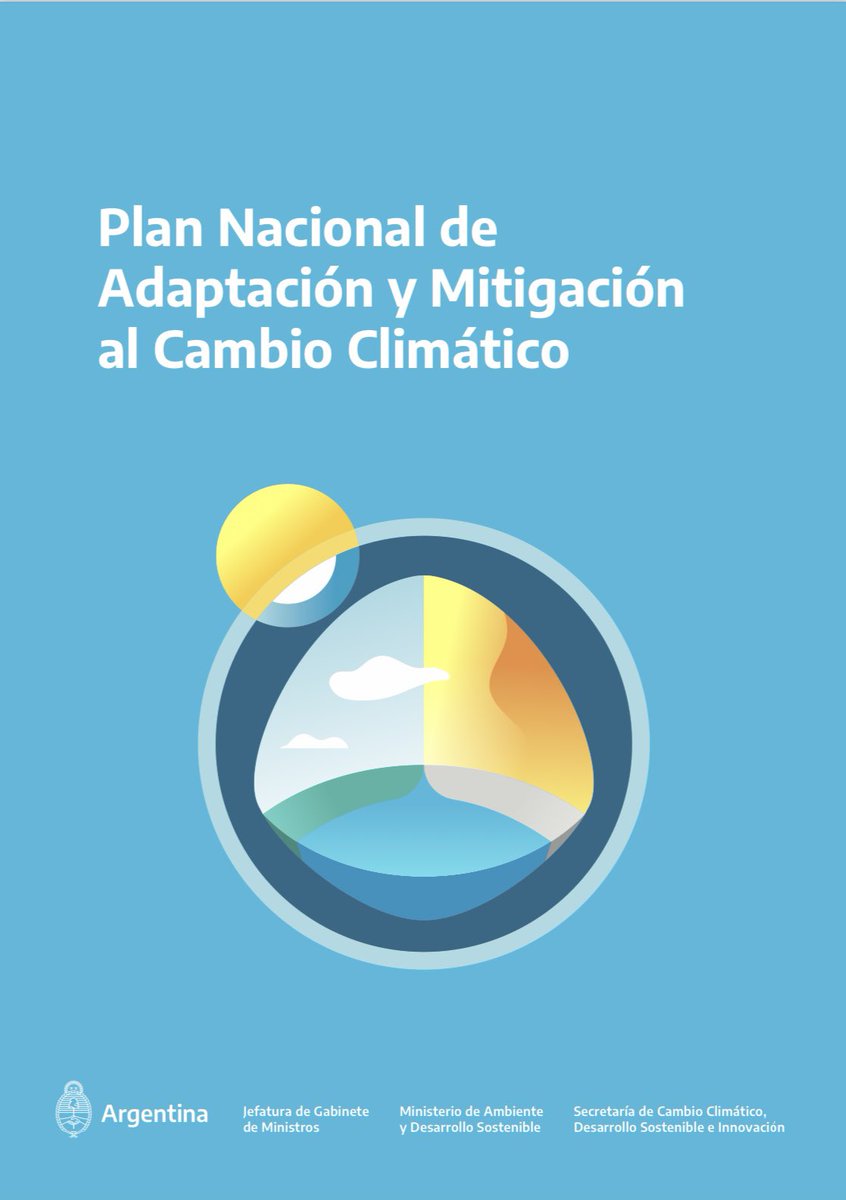 Arg1_5's tweet photo. ❗Hoy se publicó en el Boletín Oficial el segundo Plan Nacional de Adaptación y Mitigación al Cambio Climático (PNAyMCC) 2022 y te recordamos en este hilo de qué se trata 🧵 

🔗Resolución MAyDS nro 146/2023 https://t.co/D7pF2ENaUQ https://t.co/Cjfp6RlQJd